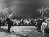 Singer Harry Belafonte Performing at the Coconut Grove Nightclub Lámina fotográfica de primera calidad por Ralph Crane
