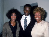 Singer Whitney Houston with Brother and Mom, Cissy Fototryk i høj kvalitet Singer Whitney Houston with Brother and Mom, Cissy Fototryk i høj kvalitet