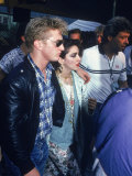 Actor Sean Penn and Wife, Singer Madonna Fototryk i høj kvalitet Actor Sean Penn and Wife, Singer Madonna Fototryk i høj kvalitet