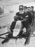 Joseph Meconi Sitting in Driver's Seat of Bobsled with Teammates at Winter Olympics Lámina fotográfica de primera calidad Joseph Meconi Sitting in Driver's Seat of Bobsled with Teammates at Winter Olympics Lámina fotográfica de primera calidad