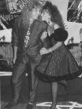 Rock Star David Coverdale and Wife, Actress Tawny Kitaen at the Mtv Video Awards Fotografiskt tryck på högkvalitetspapper av Kevin Winter