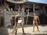 Actors Woody Strode and Kirk Douglas in a Scene from the Film Actors Woody Strode and Kirk Douglas in a Scene from the Film