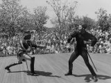 Actor Guy Williams Playing Zorro at Disneyland Fototryk i høj kvalitet af Allan Grant
