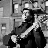 Folk Singer Woody Guthrie in Nyc Lámina fotográfica de primera calidad