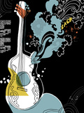 Psychedelic Guitar Prints