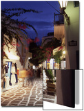 Alleyway at Night, Mykonos, Greece Posters by Steve Outram