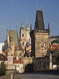 Charles Bridge, Little Quarter Bridge Tower and Church of St. Nicholas, Prague, Czech Republic Photographic Print by Adam Jones