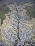 Aerial View of Soil and Farmland Erosion Patterns Near Healy, Kansas, USA Photographic Print by Jim Wark