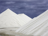Mountains of Salt at the Salt Flats of Pekelmeer, Bonaire, Caribbean Photographic Print by David Fleetham