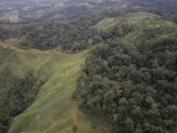Aerial View of Deforestation of a Tropical Rainforest, Costa Rica, Central America Photographie par Walt Anderson