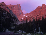 Hallet Peak and Dream Lake with Alpenglow, Rocky Mountain National Park, Colorado, USA Photographic Print by Adam Jones