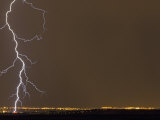 Cloud to Ground Lightning Strike from a Severe Thunderstorm over Boulder, Colorado Photographic Print by Jon Van de Grift