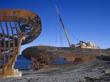 Rusty Shipwrecks in the Straits of Magellan, Chile Photographic Print by James Allan Brown