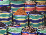 Rows of Colorful Spices for Sale, Luxor, Egypt Photographic Print by Adam Jones