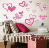 Light Pink Pattern Hearts 壁用シール