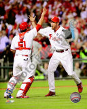 Brad Lidge & Carlos Ruiz Celebrate 2009 NL Championship Photo