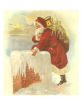 Santa on Rooftop, 1880 Giclee Print by Charles Graham