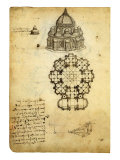 Plan for Domed Church reproduction procédé giclée par  Leonardo da Vinci