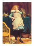 Coaxing Is Better Than Teasing, 1883 Giclee-trykk av Charles Burton Barber Coaxing Is Better Than Teasing, 1883 Giclee-trykk av Charles Burton Barber