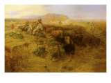 The Buffalo Hunt 2, 1900 Giclee Print by Charles Marion Russell