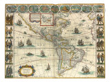 Map of New World 1617 Lámina giclée por Johannes Blaeu