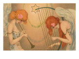 Female Angel Musicians, 1903 Giclee Print by Raphael Kirchner