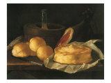 Still Life with Bread, Tart and Ham, 1695 Giclee Print by Giuseppe Recco