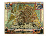 Map of Amsterdam 1633 Giclee Print by Gerardus Mercator