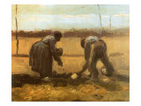 Peasant and Peasant Woman Planting Potatoes, 1885 Giclee Print by Vincent van Gogh