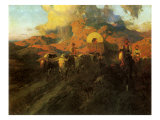 The Overland Trail, 1926 Impressão giclée por Frank Tenney Johnson The Overland Trail, 1926 Impressão giclée por Frank Tenney Johnson