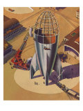 Sci Fi - Building Rocket Ship, 1948 Giclee Print