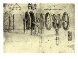 View of a Hoist reproduction procédé giclée par  Leonardo da Vinci