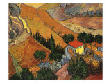 Landscape with House and Ploughman, 1889 Giclee Print by Vincent van Gogh