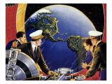 Sci Fi - Steering Spaceship, 1933 Giclee Print by Frank R. Paul