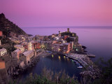 Vernazza Harbour at Dusk, Vernazza, Cinque Terre, UNESCO World Heritage Site, Liguria, Italy Photographic Print by Patrick Dieudonne