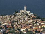 Houses and Castle at Malcesine on Lake Garda in Alto Adige, Italy, Europe Photographic Print by Hellier Gavin