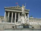 Parliament Building and Athena Fountain, Vienna, Austria, Europe Photographic Print by Hellier Gavin