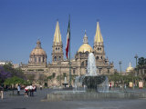 Fountain in Front of the Christian Cathedral in Guadalajara, Jalisco, Mexico, North America Photographic Print by Michelle Garrett