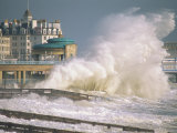 Waves Pounding Bandstand, Storm in Eastbourne, East Sussex, England, United Kingdom, Europe Photographic Print by Ian Griffiths