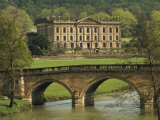 Bridge over the River and Chatsworth House, Derbyshire, England, United Kingdom, Europe Photographic Print by Christina Gascoigne