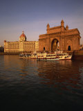 Gateway to India and Taj Hotel, Mumbai, India Photographic Print by Alain Evrard