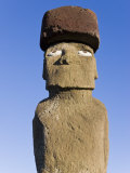 Ahu Ko Te Riku, the Only Topknotted and Eyeballed Moai on the Island, Easter Island, Chile Photographic Print by Hellier Gavin