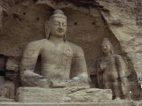 Stone Carved Buddha and Bodhisattva, Cave No.20, Yun Kang Caves, UNESCO World Heritage Site, China Photographic Print by Ursula Gahwiler