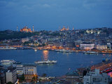 Skyline of Istanbul with a View over the Golden Horn and the Galata Bridge, Istanbul, Turkey Photographic Print by Levy Yadid