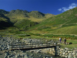 Footbridge over Oxendale Beck Near Crinkle Crags, Lake District National Park, Cumbria, England, UK Photographic Print by Maxwell Duncan