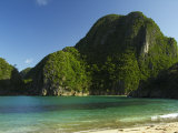 Gota Beach and Limestone Cliffs, Camarines Sur, Caramoan National Park, Philippines, Southeast Asia Photographic Print by Kober Christian