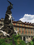 Sculpture to Caduti Del Frejus, Piazza Statuto, Turin, Piemonte, Italy, Europe Photographic Print by Maxwell Duncan