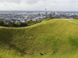 Panoramic City View from Mount Eden Volcanic Crater, Auckland, North Island, New Zealand, Pacific Photographic Print by Kober Christian