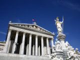 Parliament Building and Athena Statue, Vienna, Austria, Europe Photographic Print by Levy Yadid