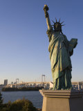 Replica Statue of Liberty, Tokyo Tower, Rainbow Bridge, Tokyo Bay, Tokyo, Japan Photographic Print by Gavin Hellier